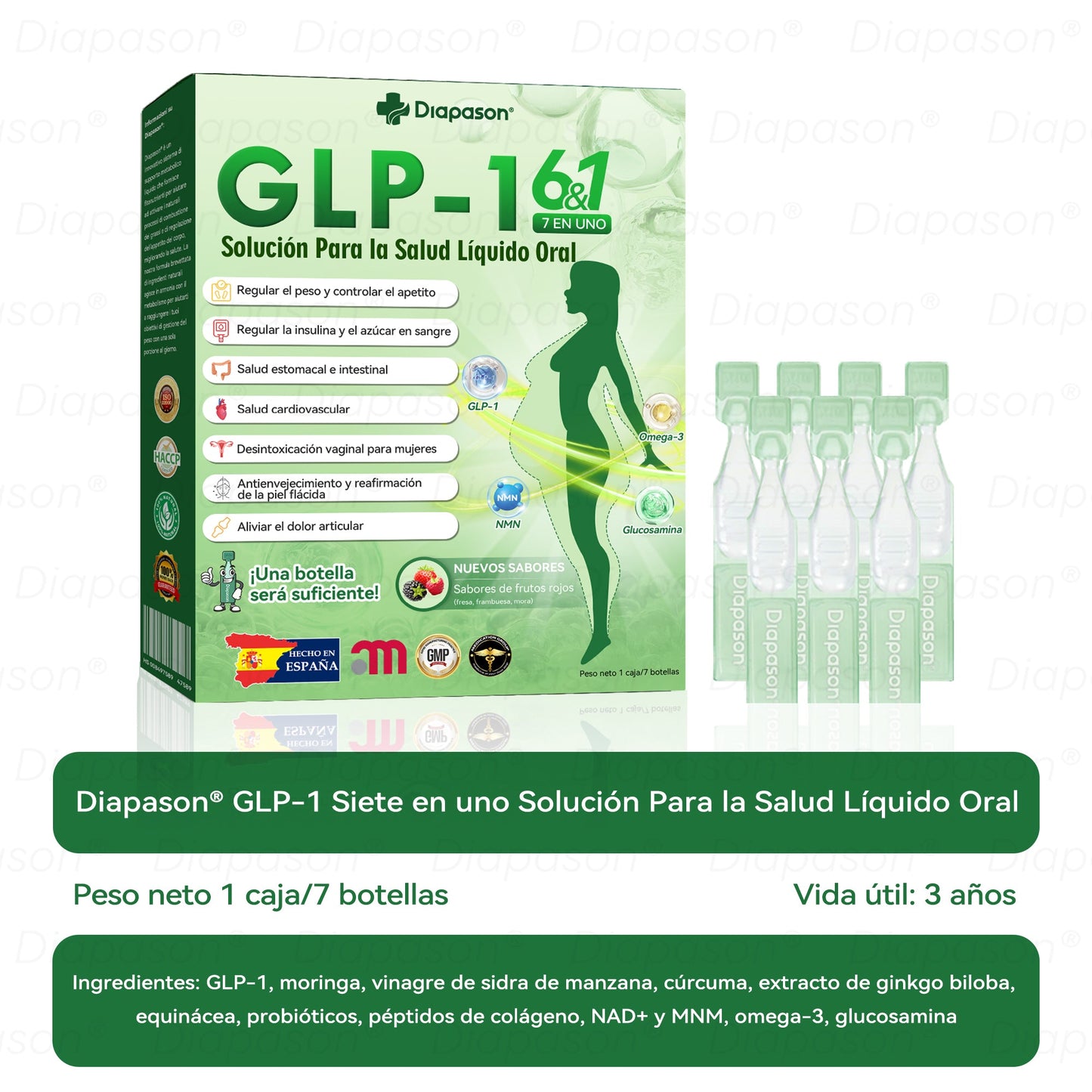Tienda Oficial | 🍎𝐃𝒊𝓪𝐩𝓪𝙨𝐨𝒏®Ｇ𝖫𝑃-𝟏 𝑆𝑖𝑒𝑡𝑒 𝑒𝑛 𝑢𝑛𝑜 𝑆𝑜𝑙𝑢𝑐𝑖ó𝑛 𝑃𝑎𝑟𝑎 𝑙𝑎 𝑆𝑎𝑙𝑢𝑑 𝐿í𝑞𝑢𝑖𝑑𝑜 𝑂𝑟𝑎𝑙(Solo una vez al día, cambios visibles en 7 días) Para obesidad, salud cardiovascular, diabetes, apnea del sueño, salud intestinal, problemas articulares y más