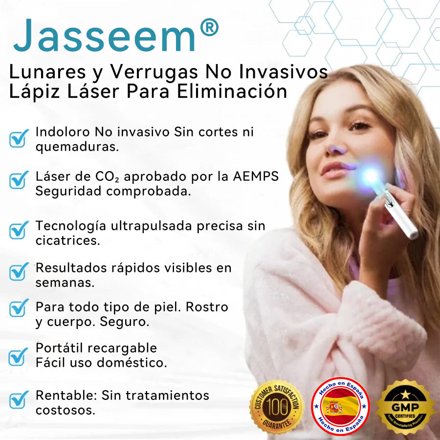 𝐉𝐚𝐬𝐬𝐞𝐞𝐦® Lápiz Láser de Grado Médico 💕 (Tecnología Láser de Dióxido de Carbono – Eficaz para Eliminar Lunares, Verrugas, Excesos de Piel, Manchas de Pigmentación y Otros Defectos de la Piel) 🔥